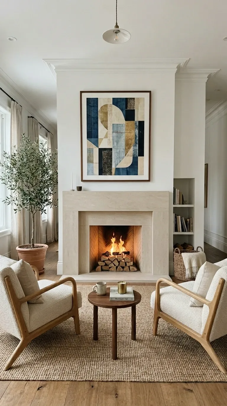 Scandi-Luxe Fireplace Seating
