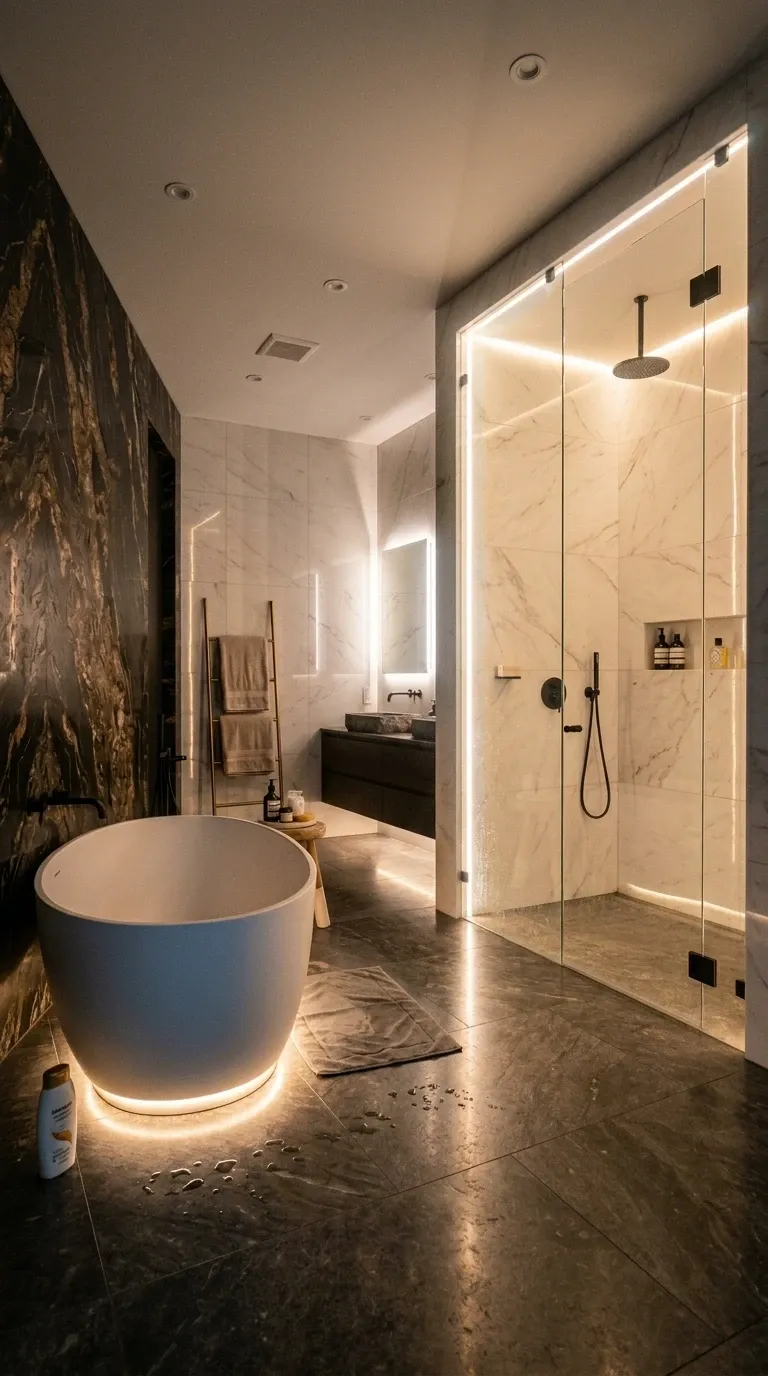 Luxury Spa Bathroom with Integrated LEDs