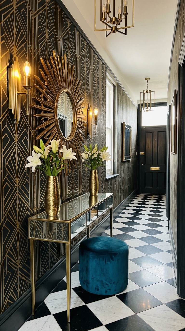 Dramatic Art Deco Hallway