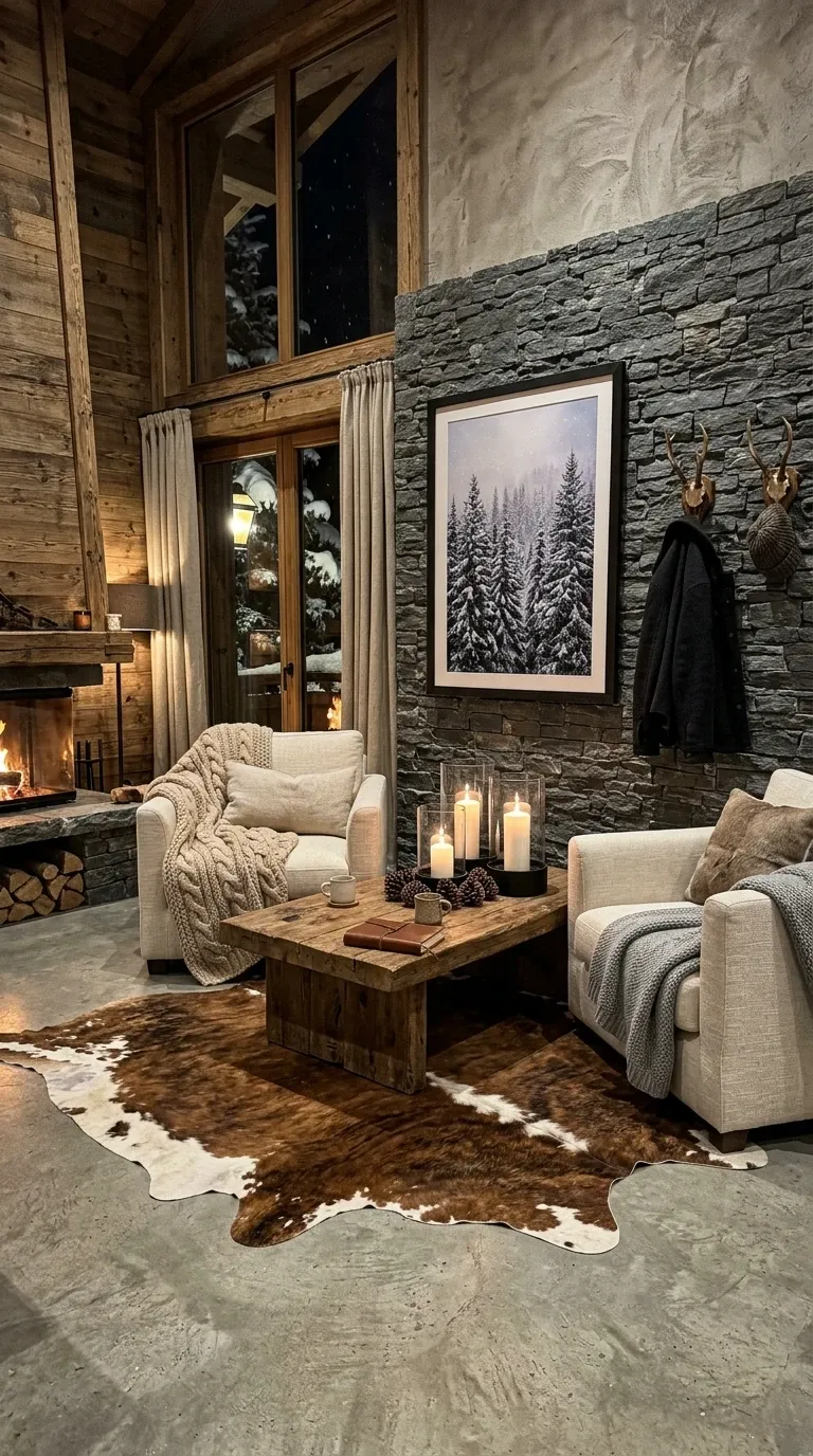 Rustic Cabin Fireplace