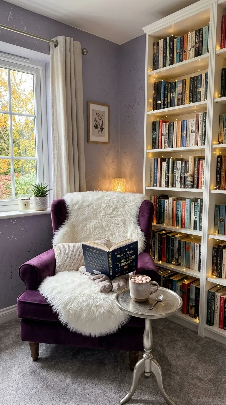 The Cozy Purple Reading Nook