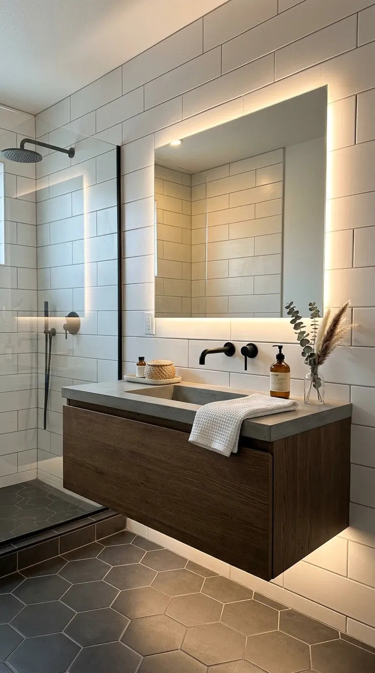 Spa-Like Bathroom with Integrated LED Lighting