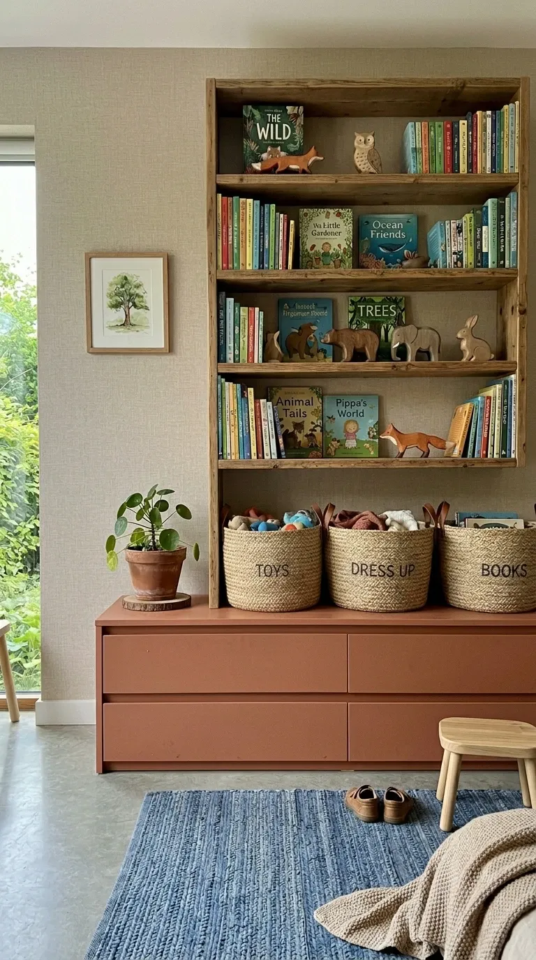 Earthy Tones & Organized Shelving