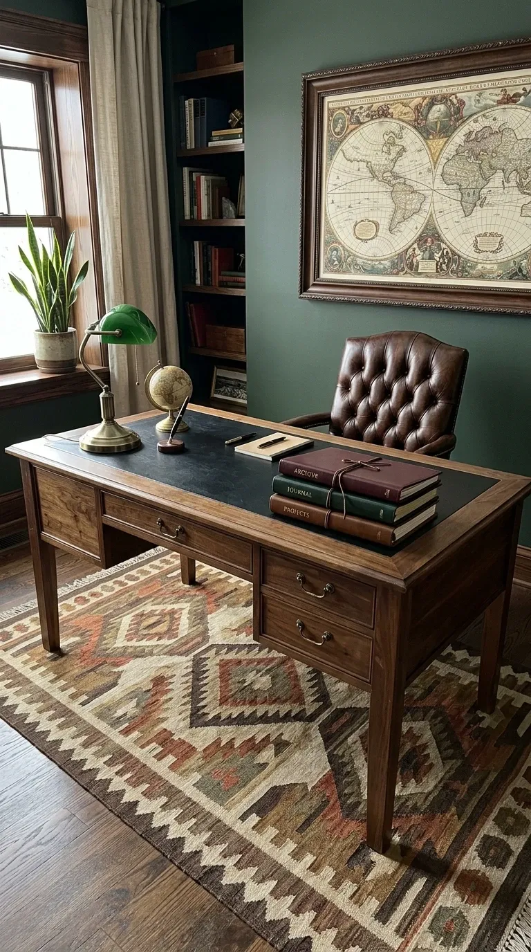 Classic Dark Green Home Office