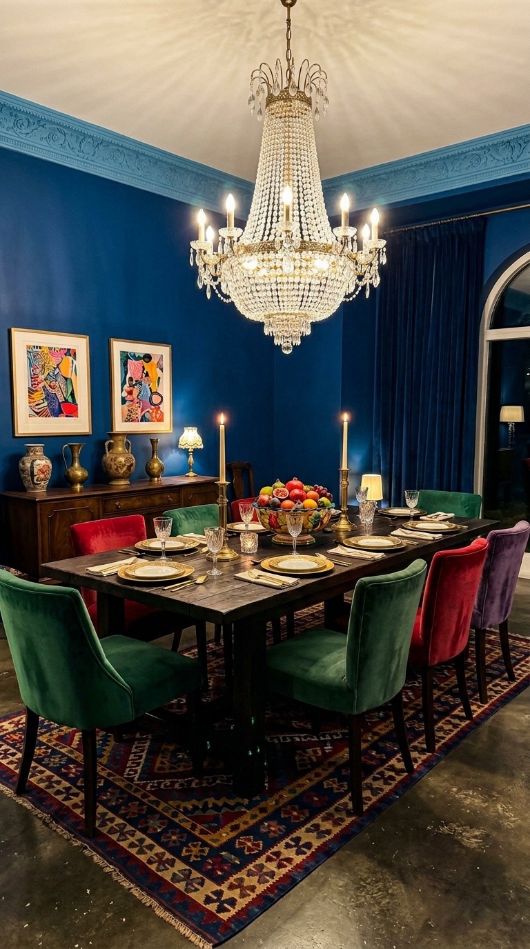Jewel-Toned Glam Dining Room