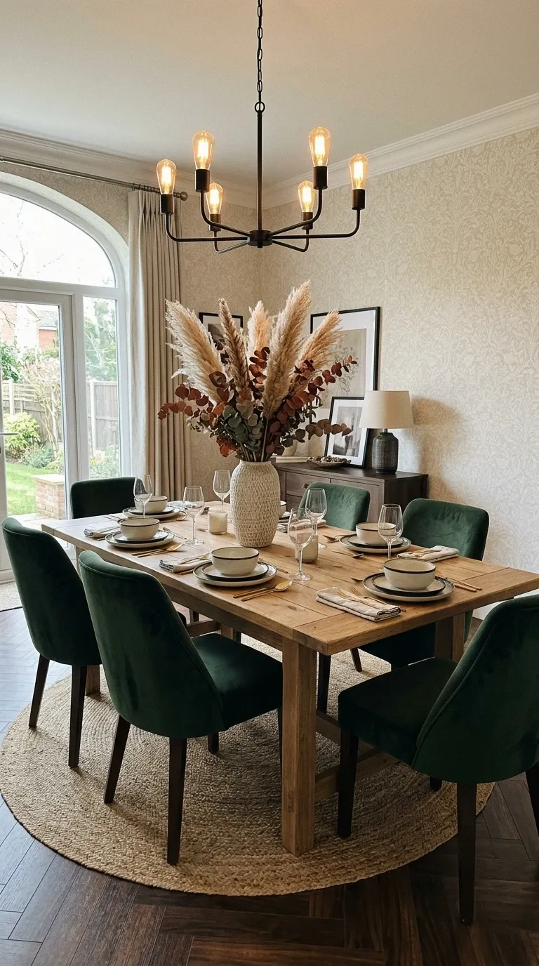 Elegant Green & Gold Dining Room