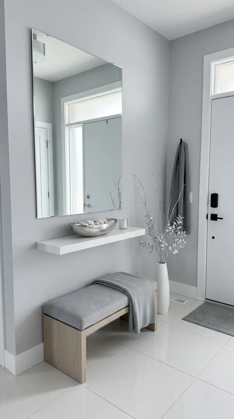 Minimalist Silver Entryway