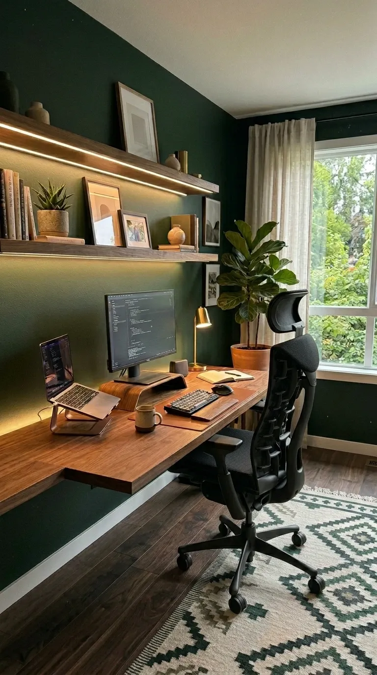 Moody & Focused Home Office Lighting