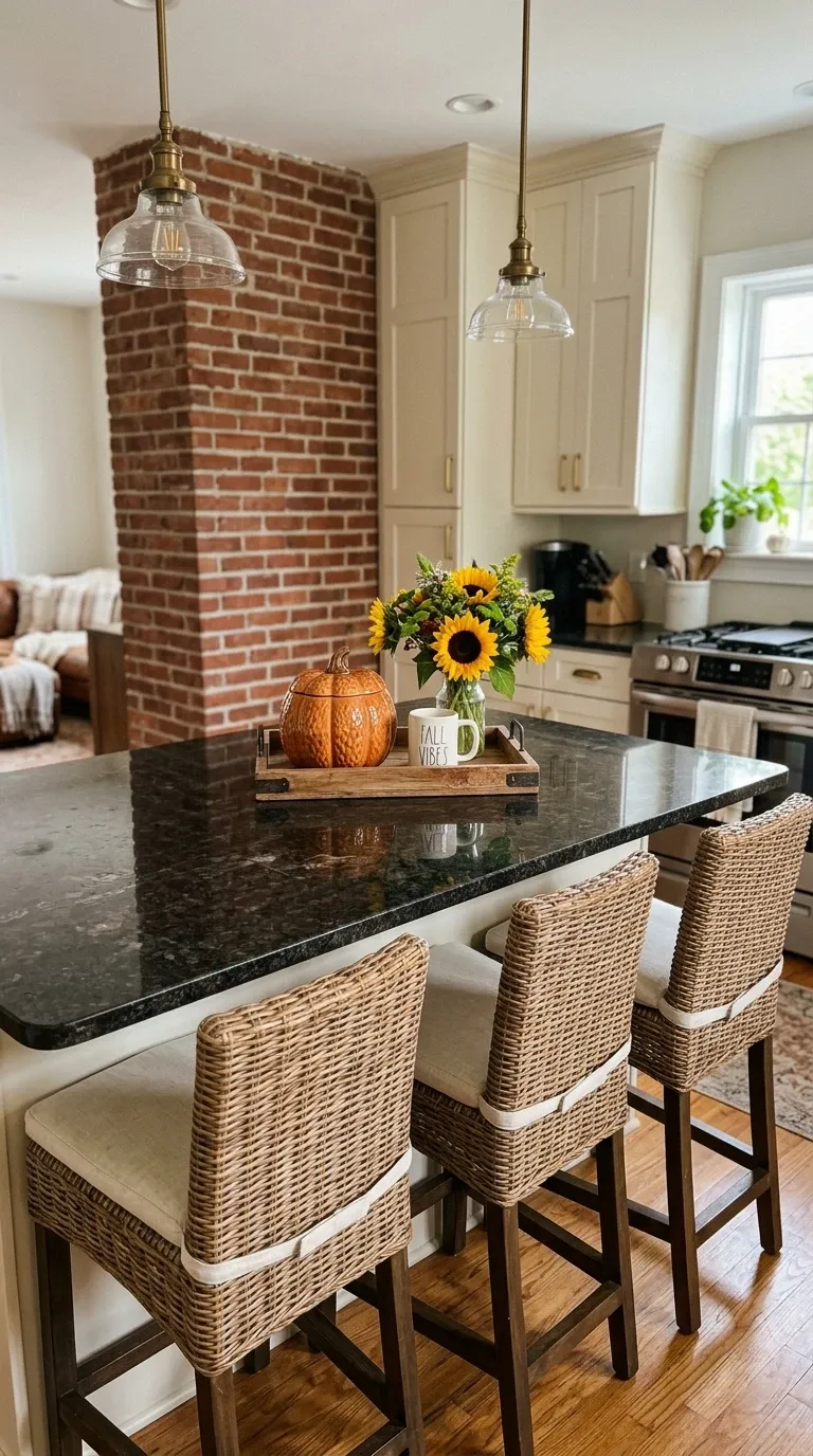 Rustic Kitchen Island Fall Vignette