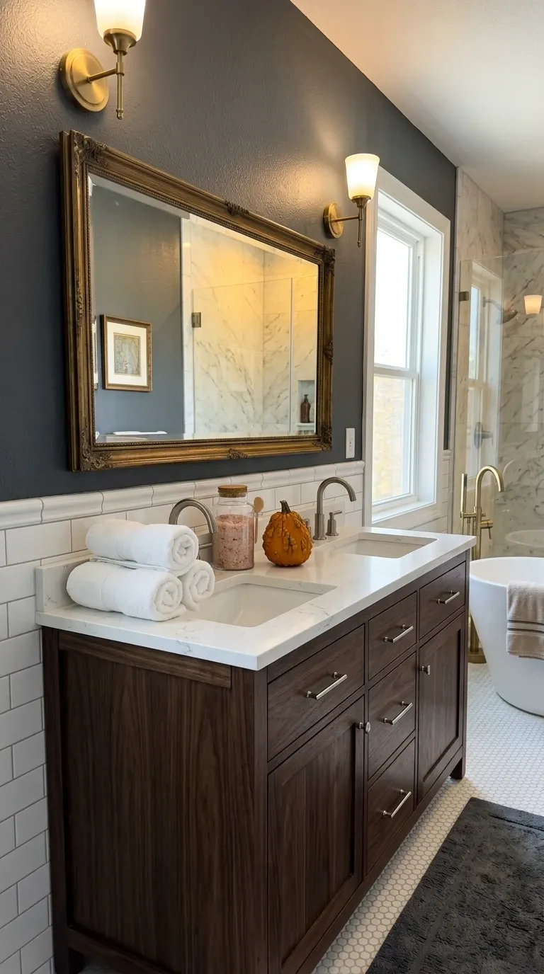 Moody & Luxurious Autumn Bathroom