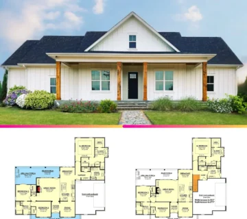 Traditional 3 Bed Country Farmhouse House Plan with 1993 Sq Ft Living Space 360x320