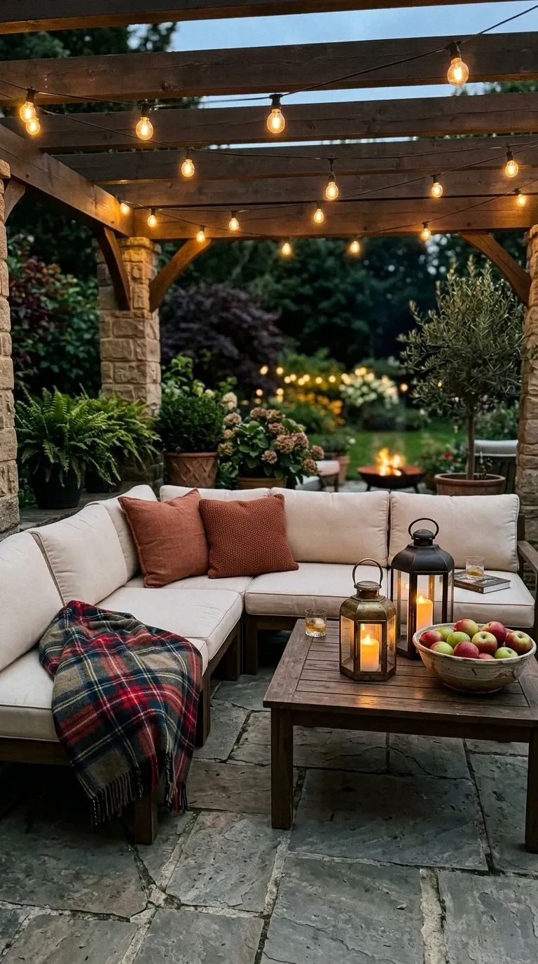 Enchanting Fall Patio with Fire Pit