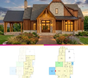 Modern Transitional Farmhouse with Courtyard Plan Review