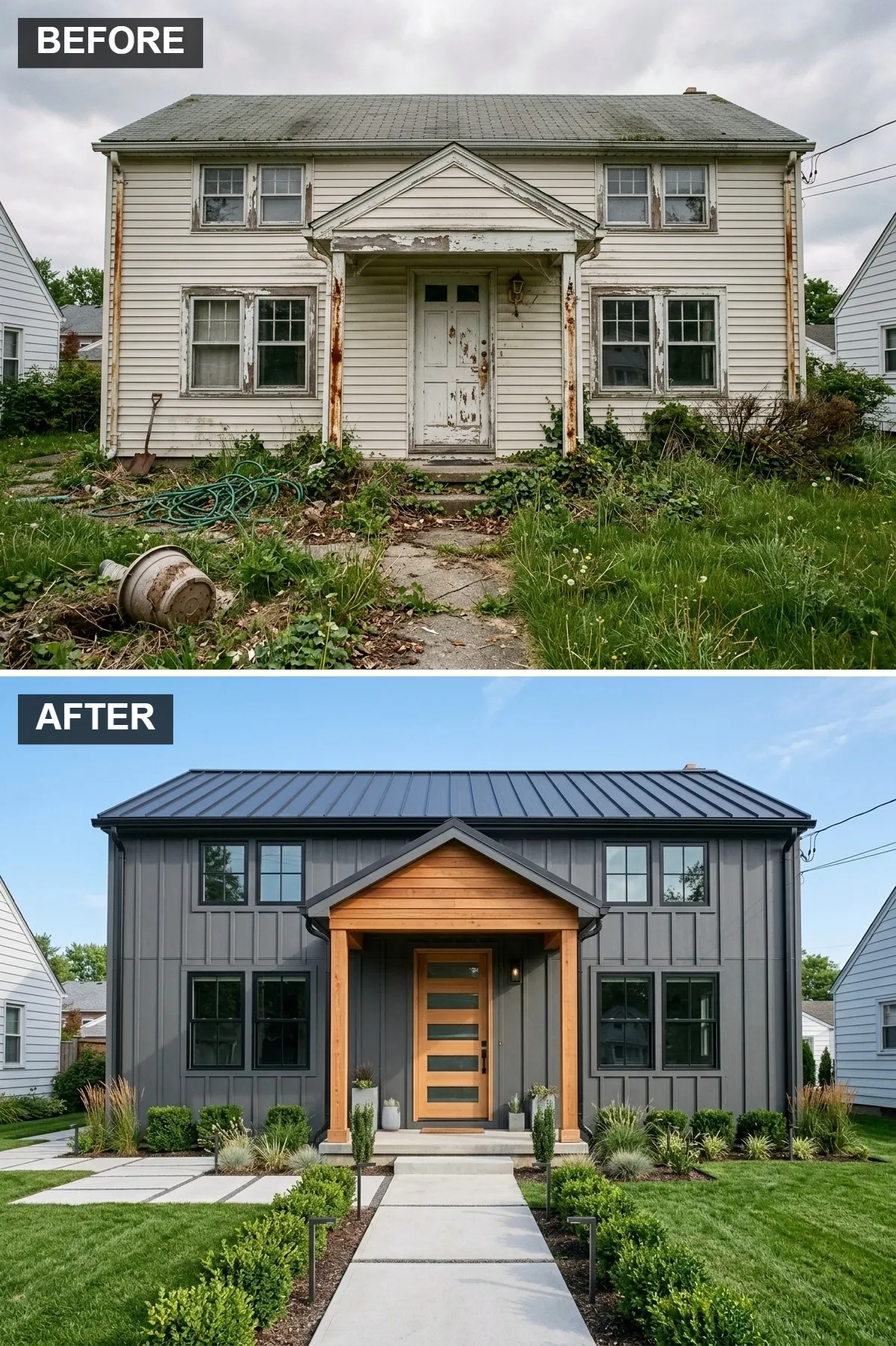 Modern Farmhouse Makeover with Board and Batten