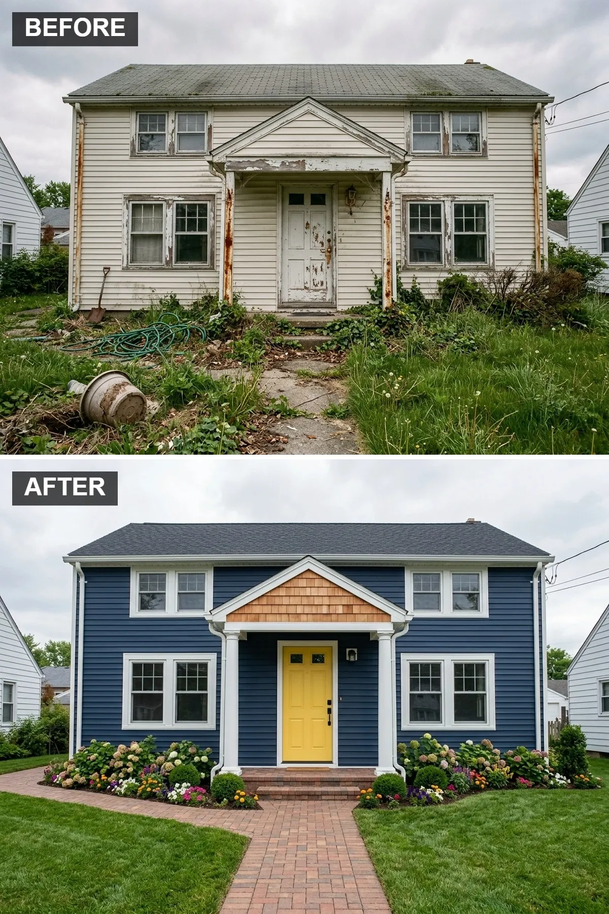 Classic Blue and Cedar Shingle Delight