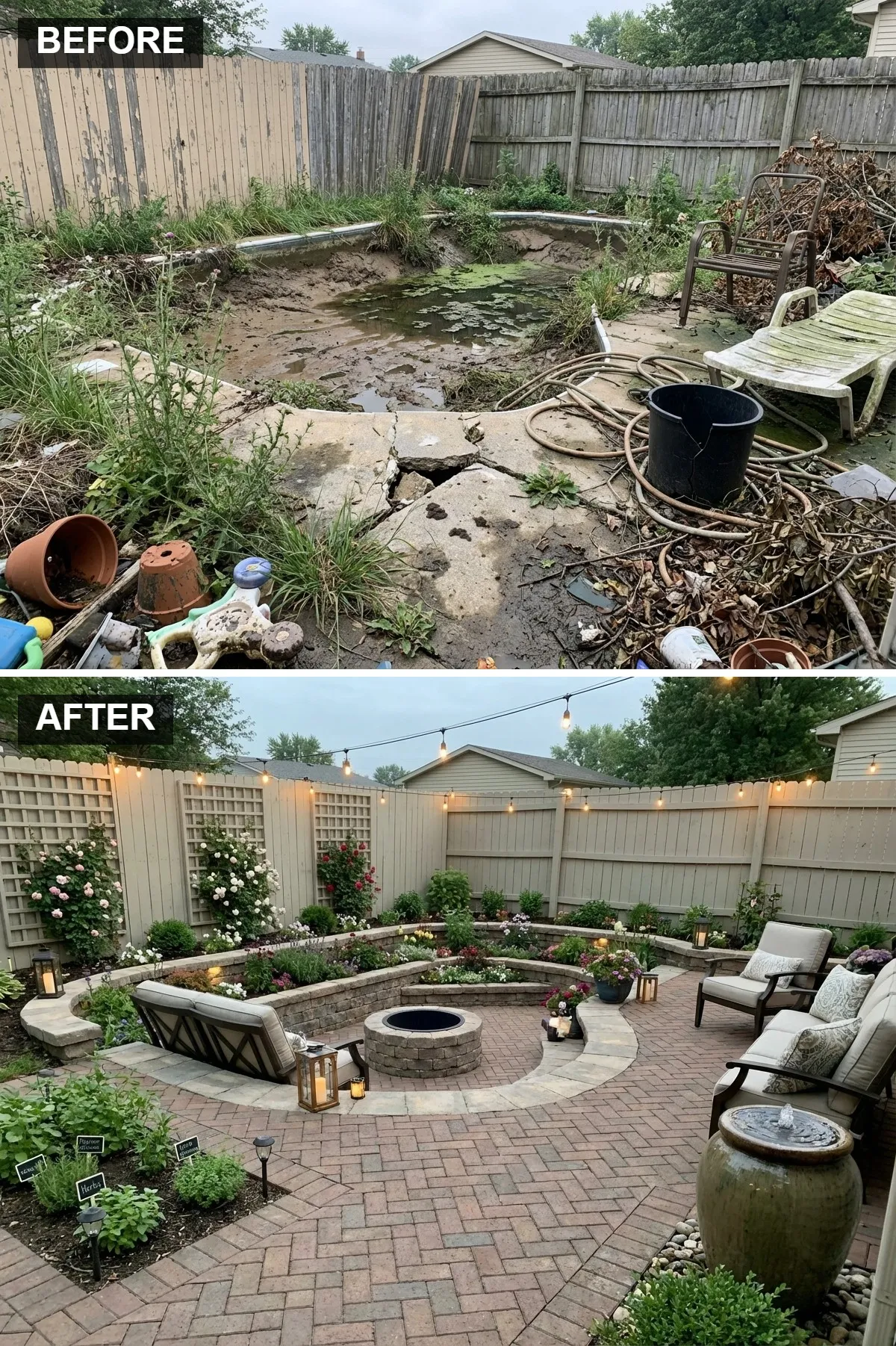 The Cozy Sunken Patio & Fire Pit