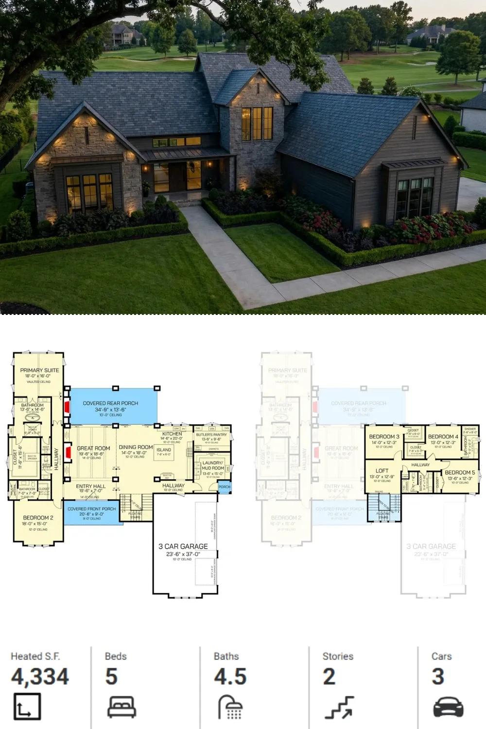 Dusk Rendering: Modern Farmhouse Lighting Concept