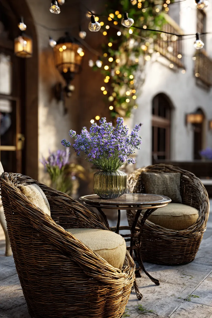 Cozy Wicker Bistro Set
