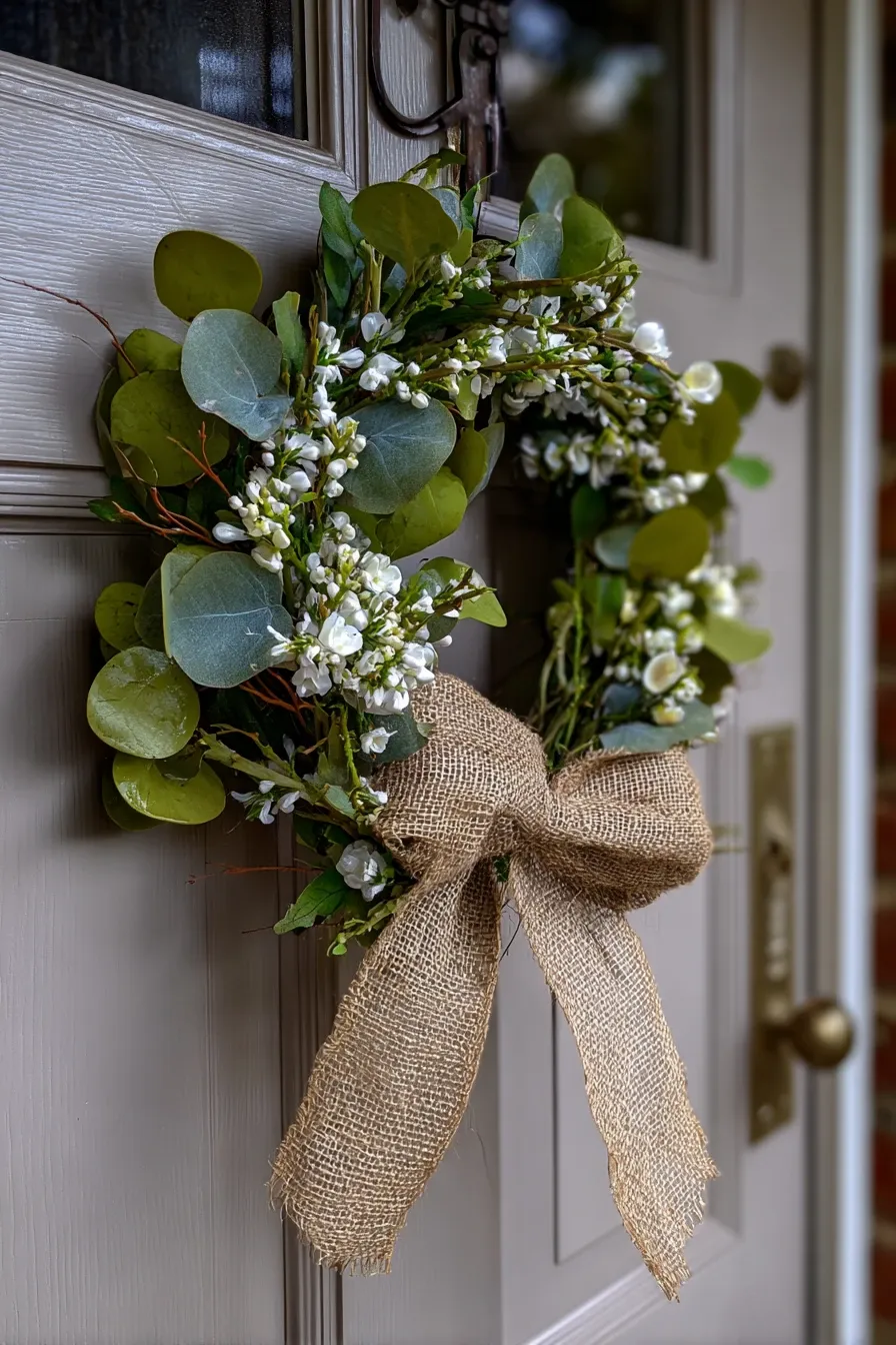 Fresh Eucalyptus & White Berry Wreath