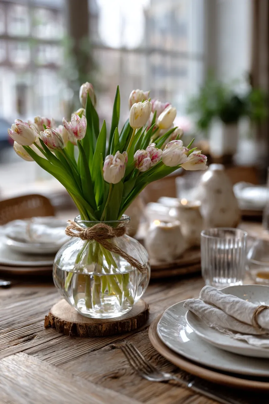 Simple Spring Tulip Tablescape