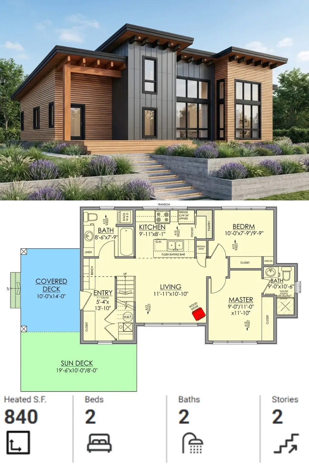 Mixed Wood & Metal Modern Cabin Design