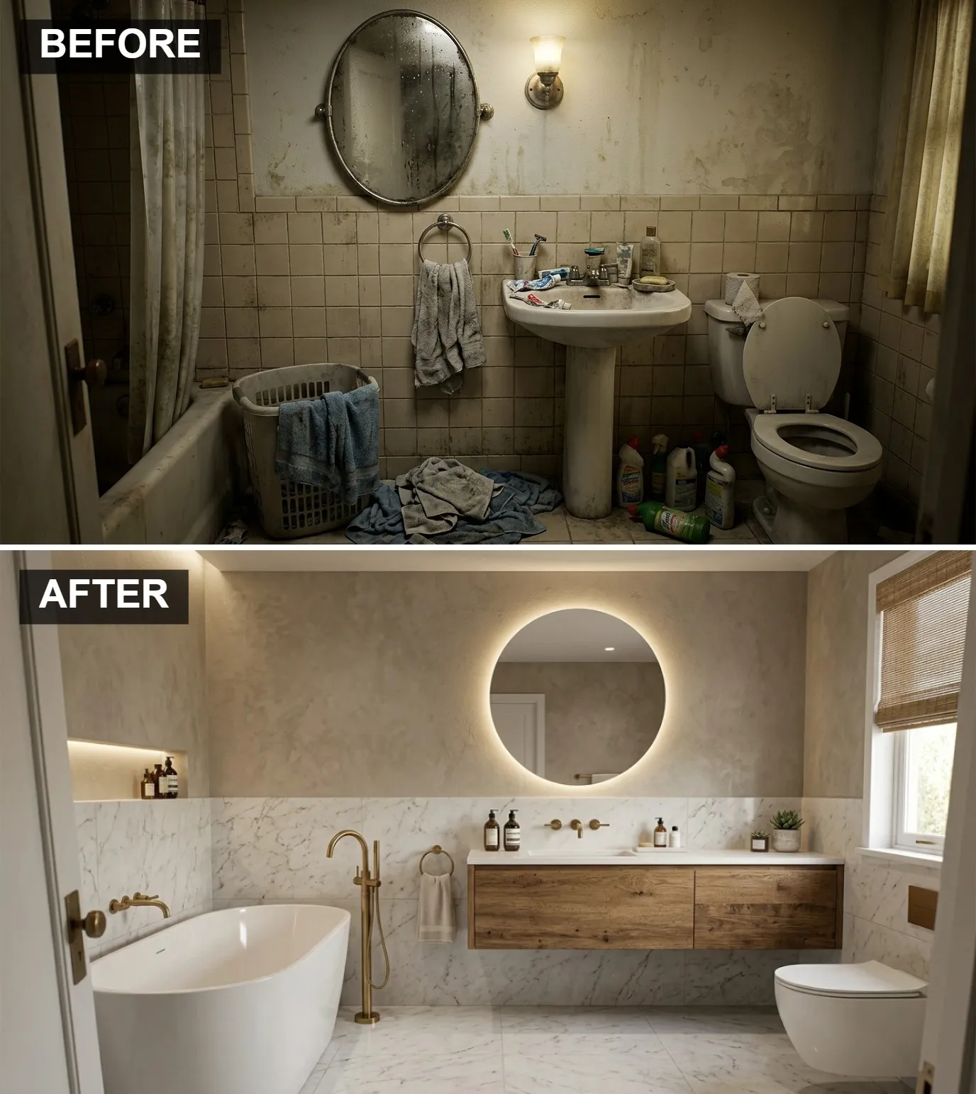 Modern Marble & Wood