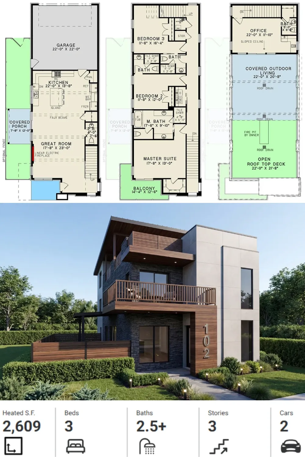 Floor Plan Analysis: 3-Story Modern Home