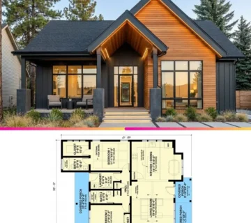 Modern Craftsman 2 Bed House Plan