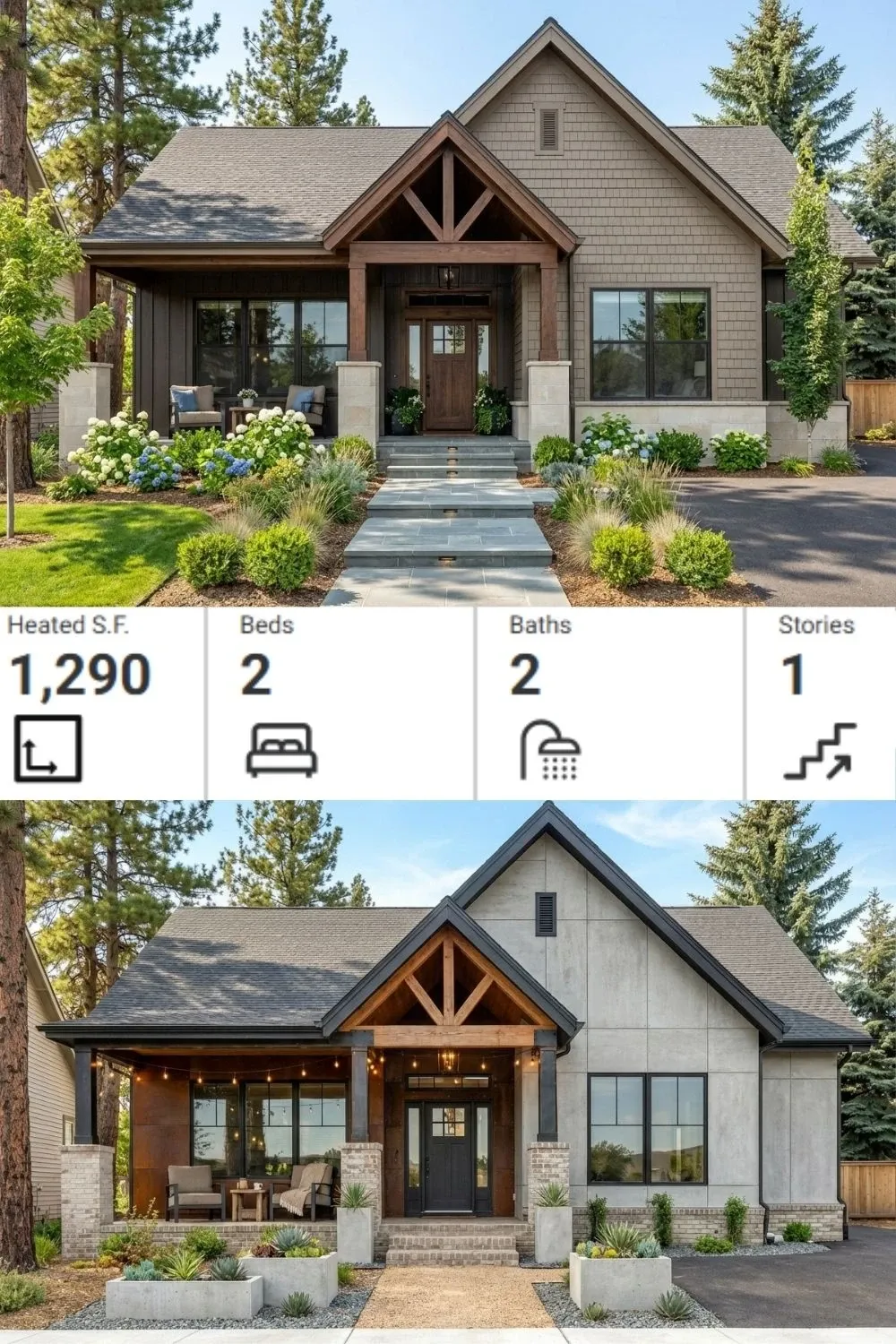 Compact 1,290 Sq Ft Floor Plan with Curb Appeal