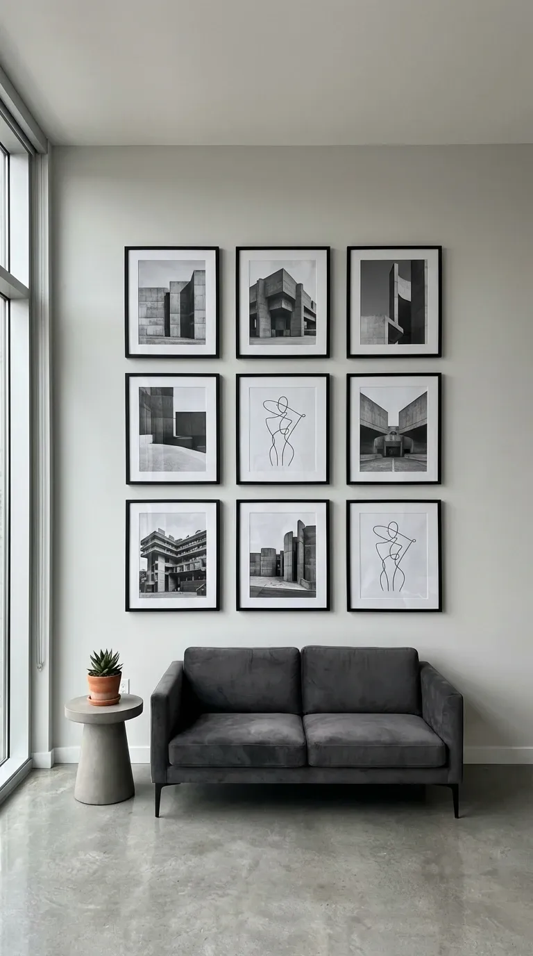 Monochrome Architectural Gallery Wall