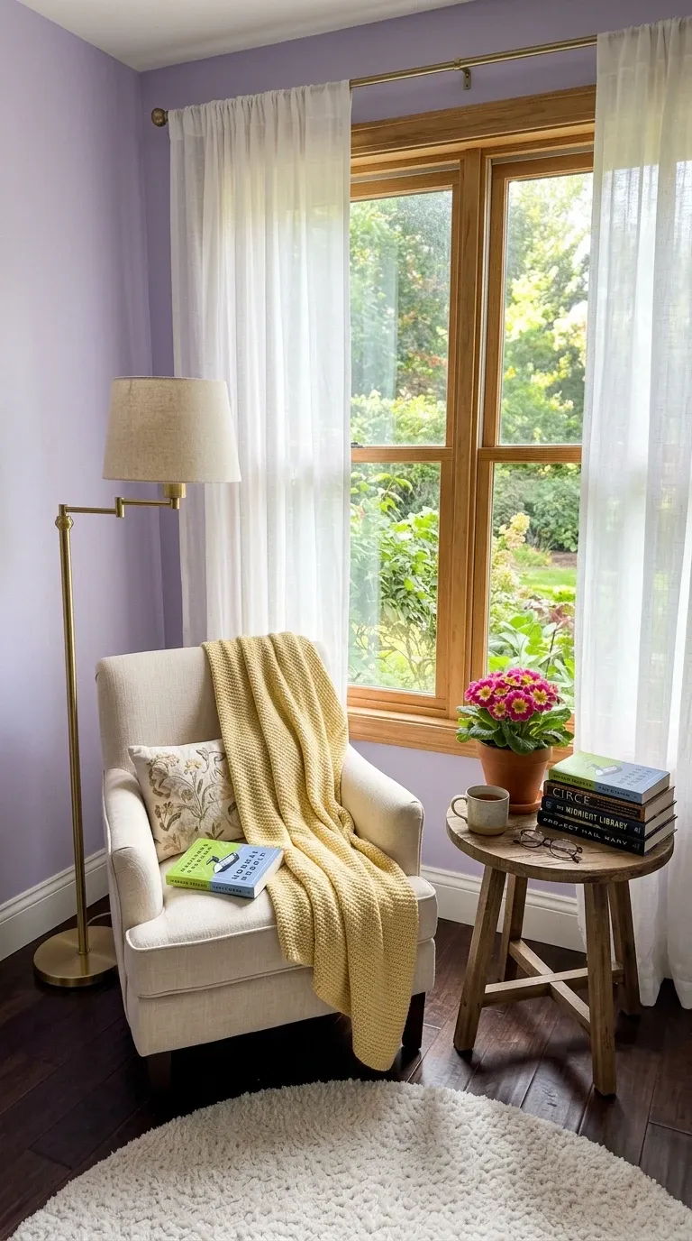 Cozy Lavender Reading Nook