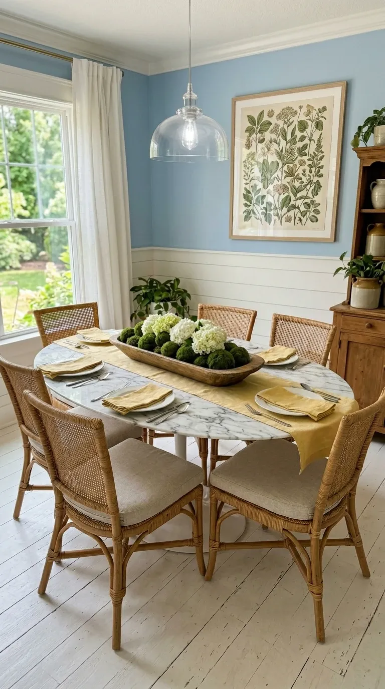 Elegant Dining Room with Natural Textures