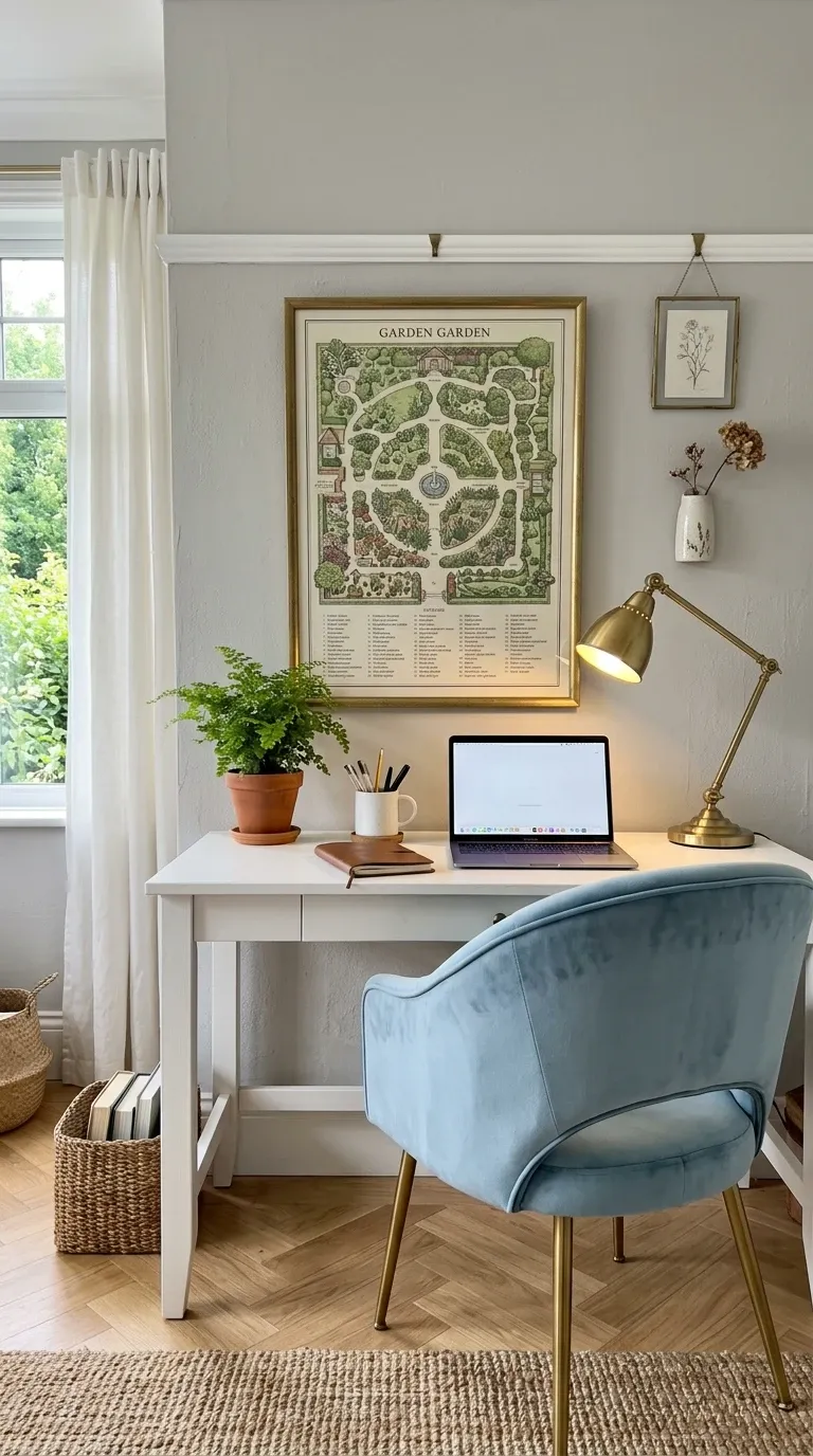 Botanical Home Office with a View