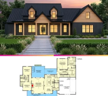 2,290 Sq Ft New American Farmhouse Plan with Wrap Around Porch