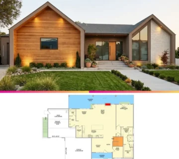 Modern 5 Bed Ranch with In Law Suite & Mixed Material Facade