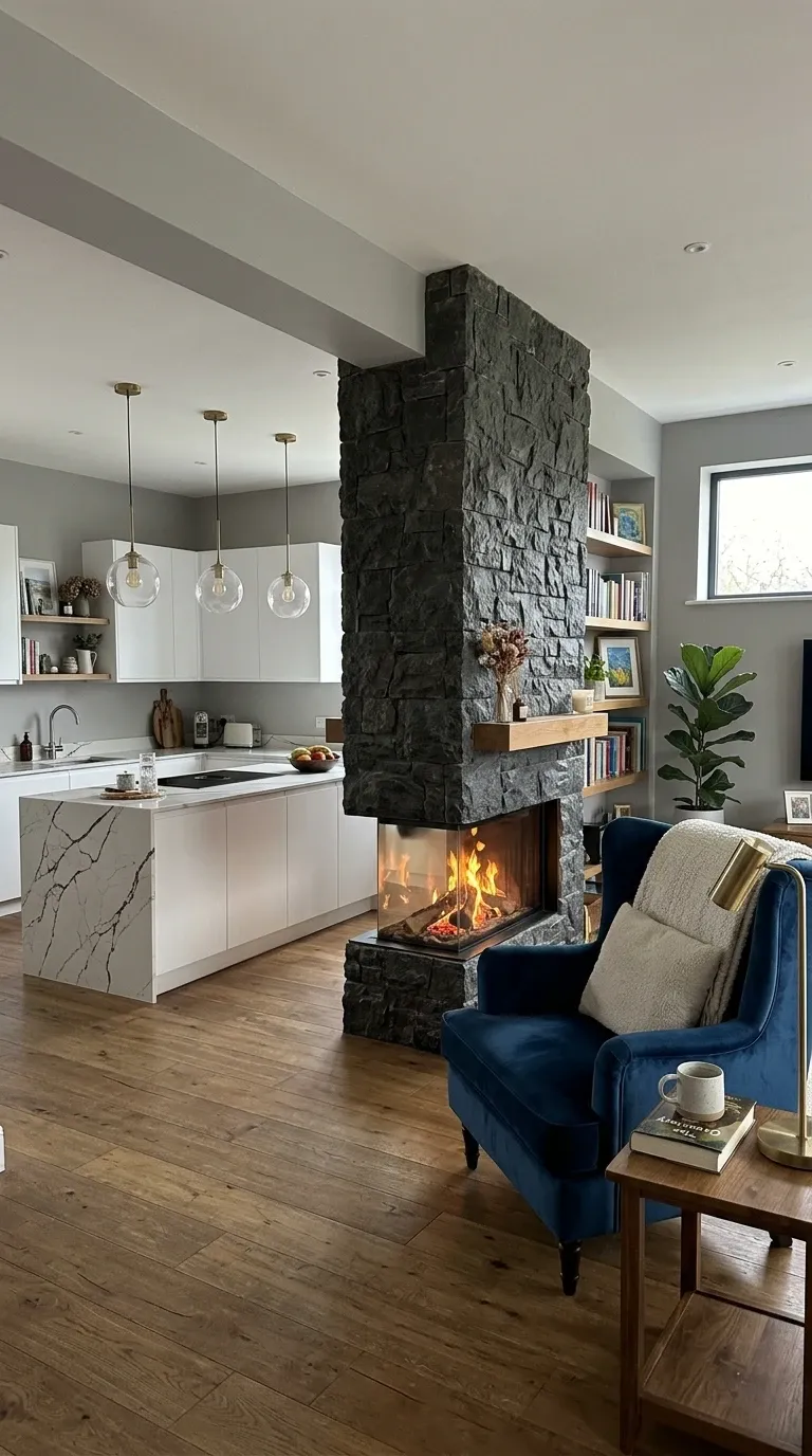 The Fireplace as a Central Divider