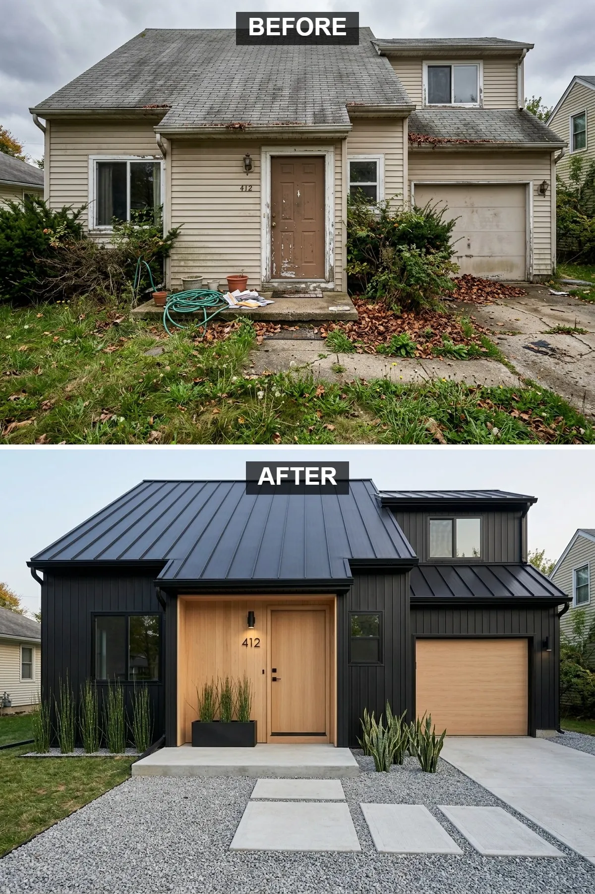 12. Modern Black Farmhouse