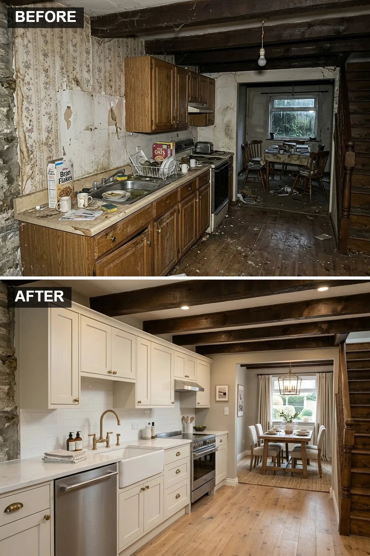 Cream & Wood Modern Farmhouse