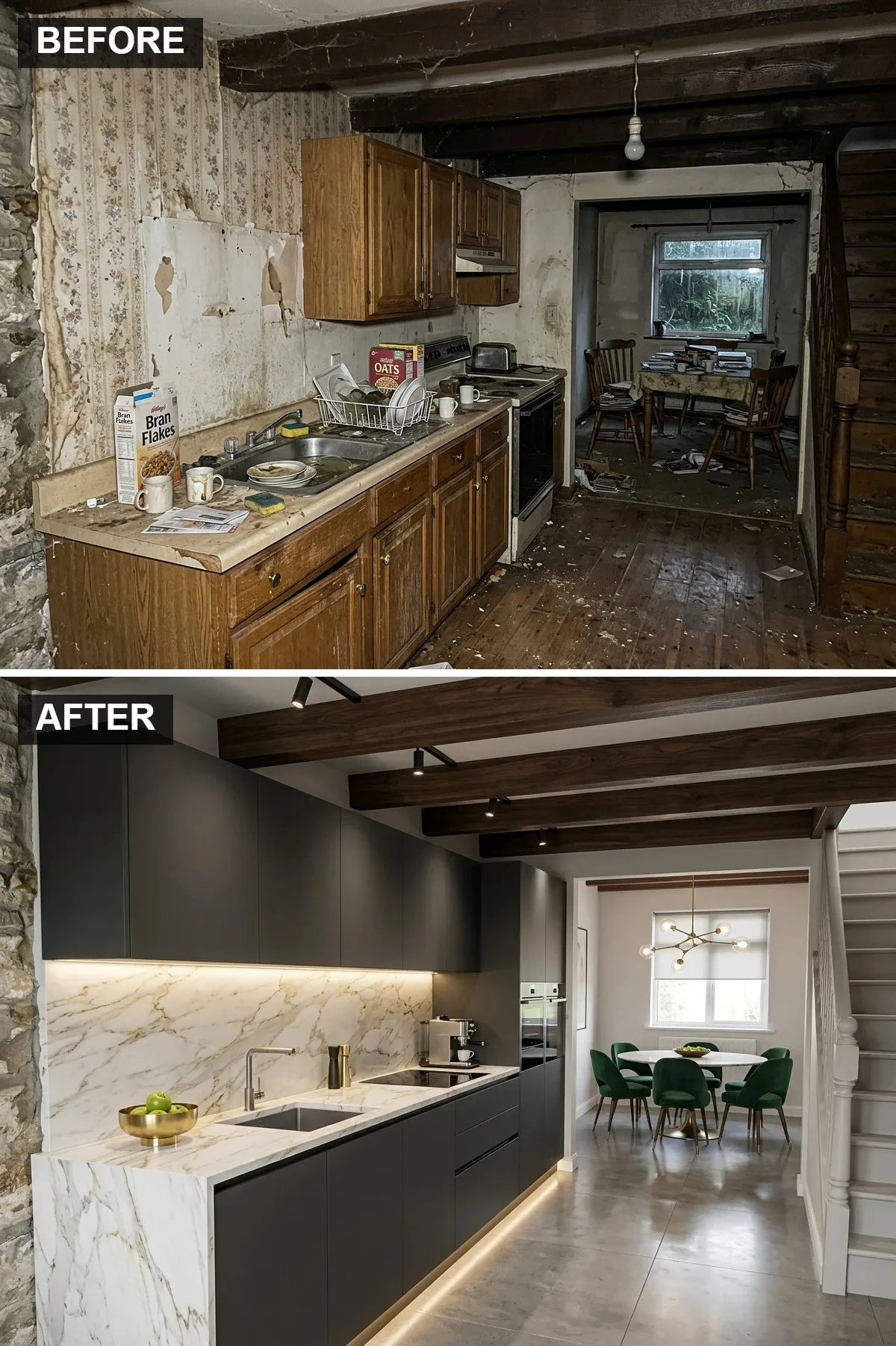 Contemporary Luxe with Dramatic Marble