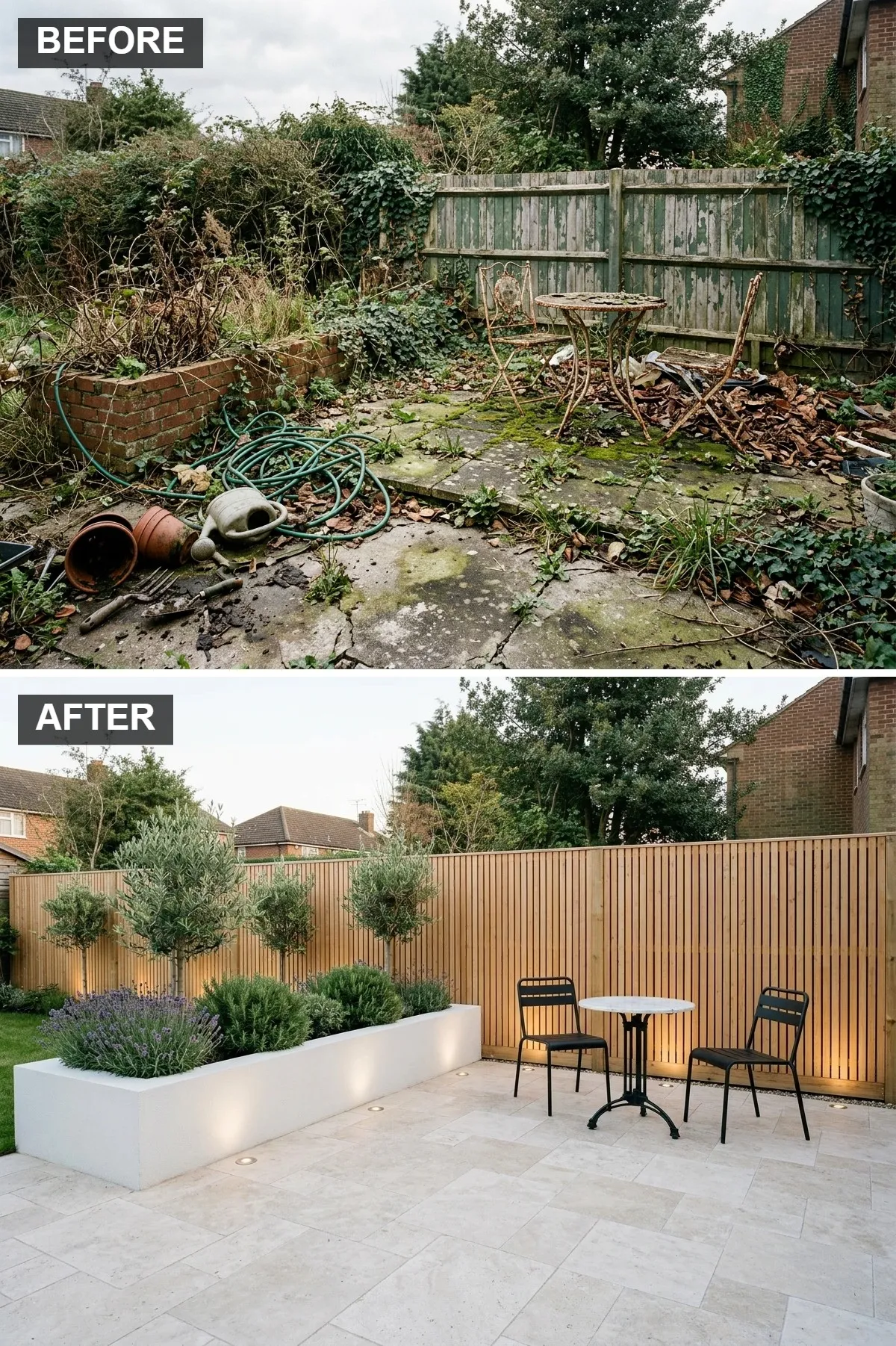 Minimalist Elegance with Vertical Timber and White Render