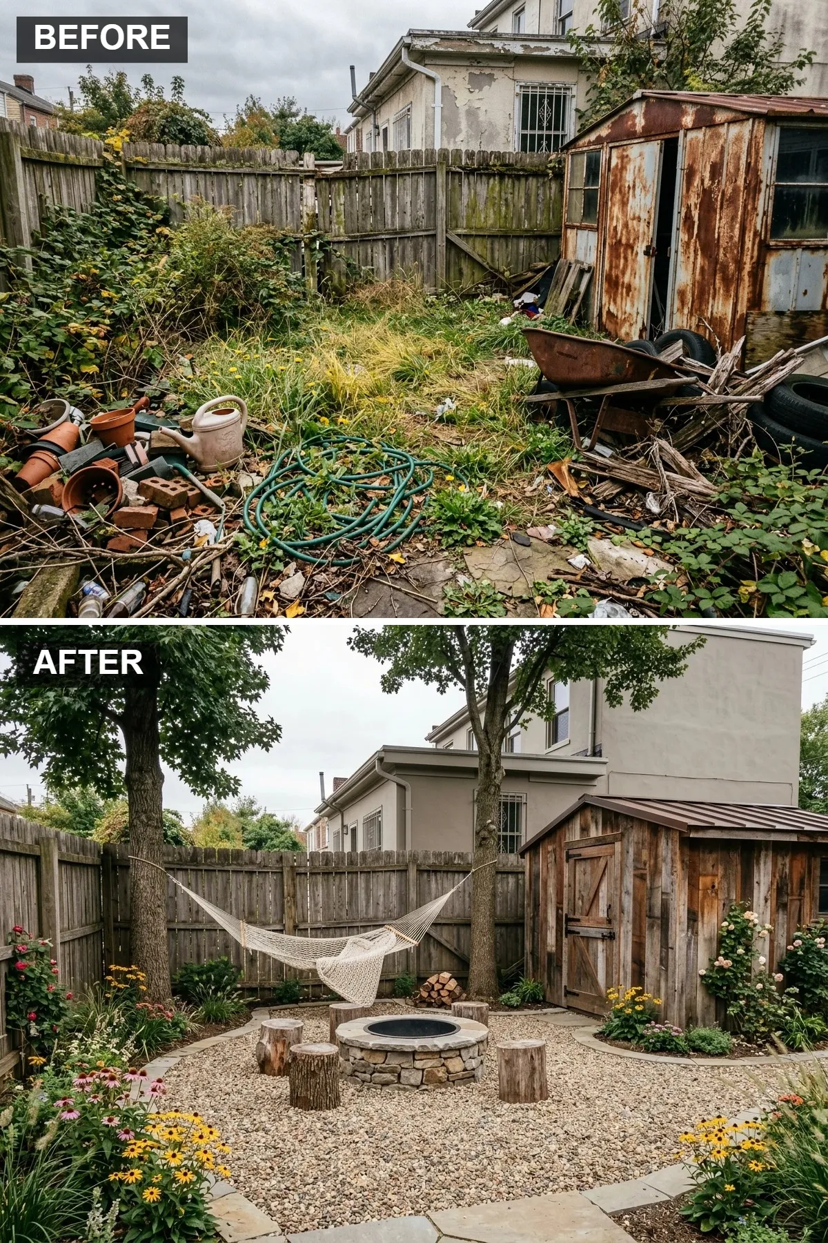Rustic Fire Pit & Hammock Retreat