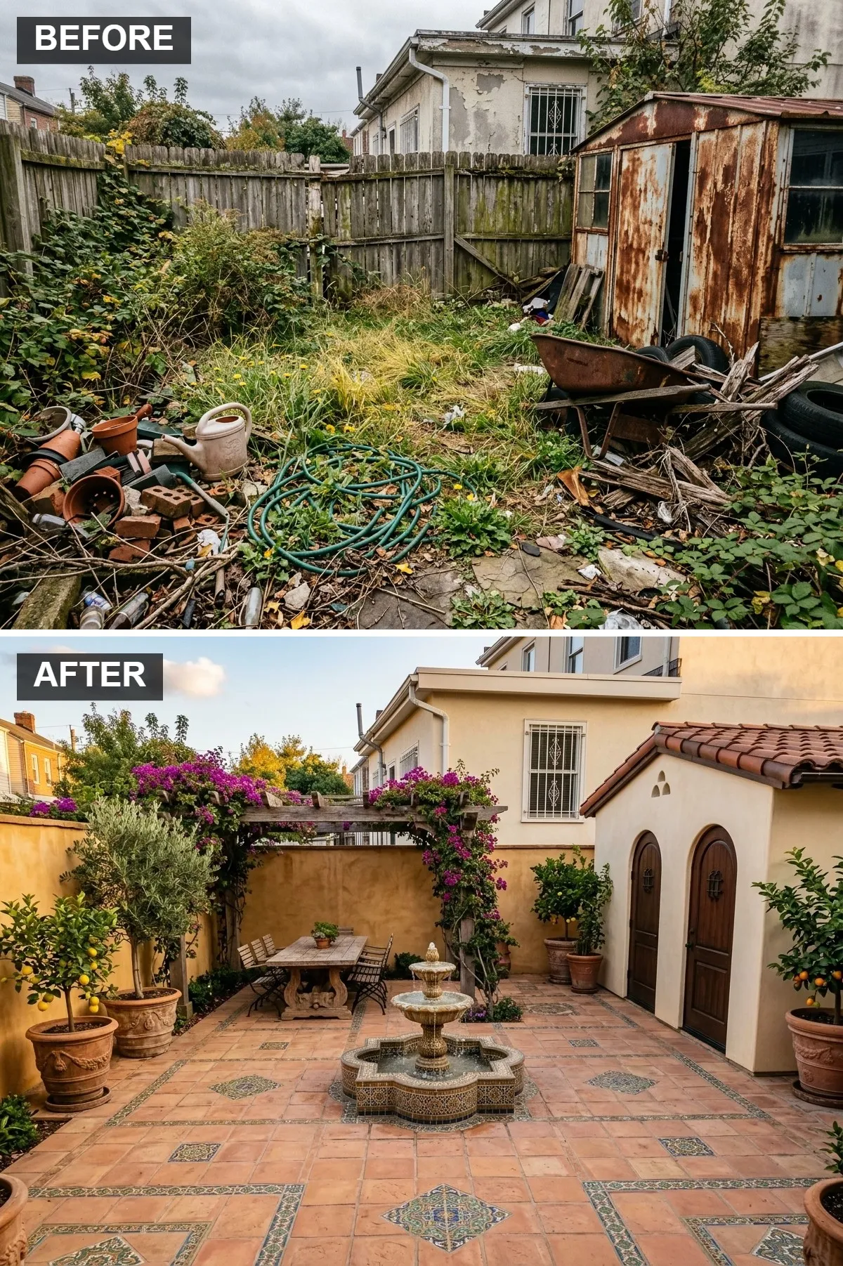 Mediterranean Villa Courtyard