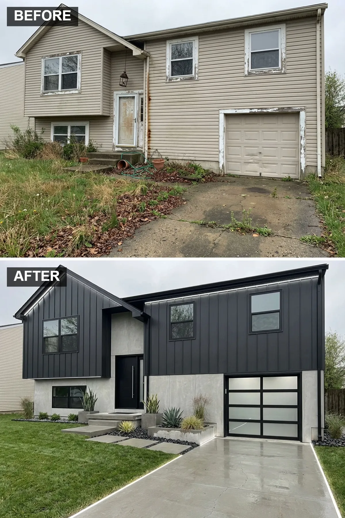 Architectural Black Metal and Concrete