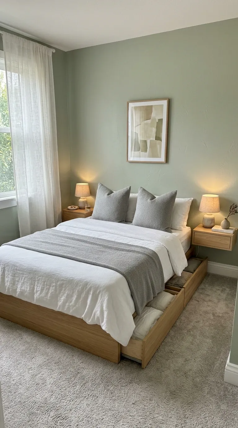 Serene Bedroom with Hidden Storage