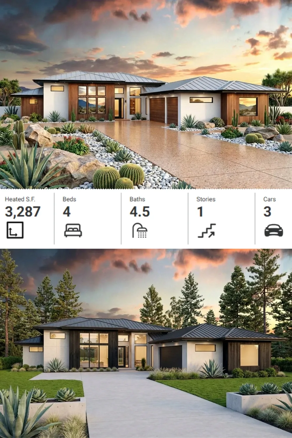 U-Shaped House Plan with Pool