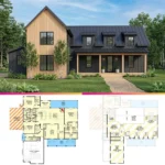 Modern Farmhouse Plan with Mixed Siding and Metal Roof