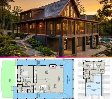 Lakeside Living: House Plan with Wraparound Porch