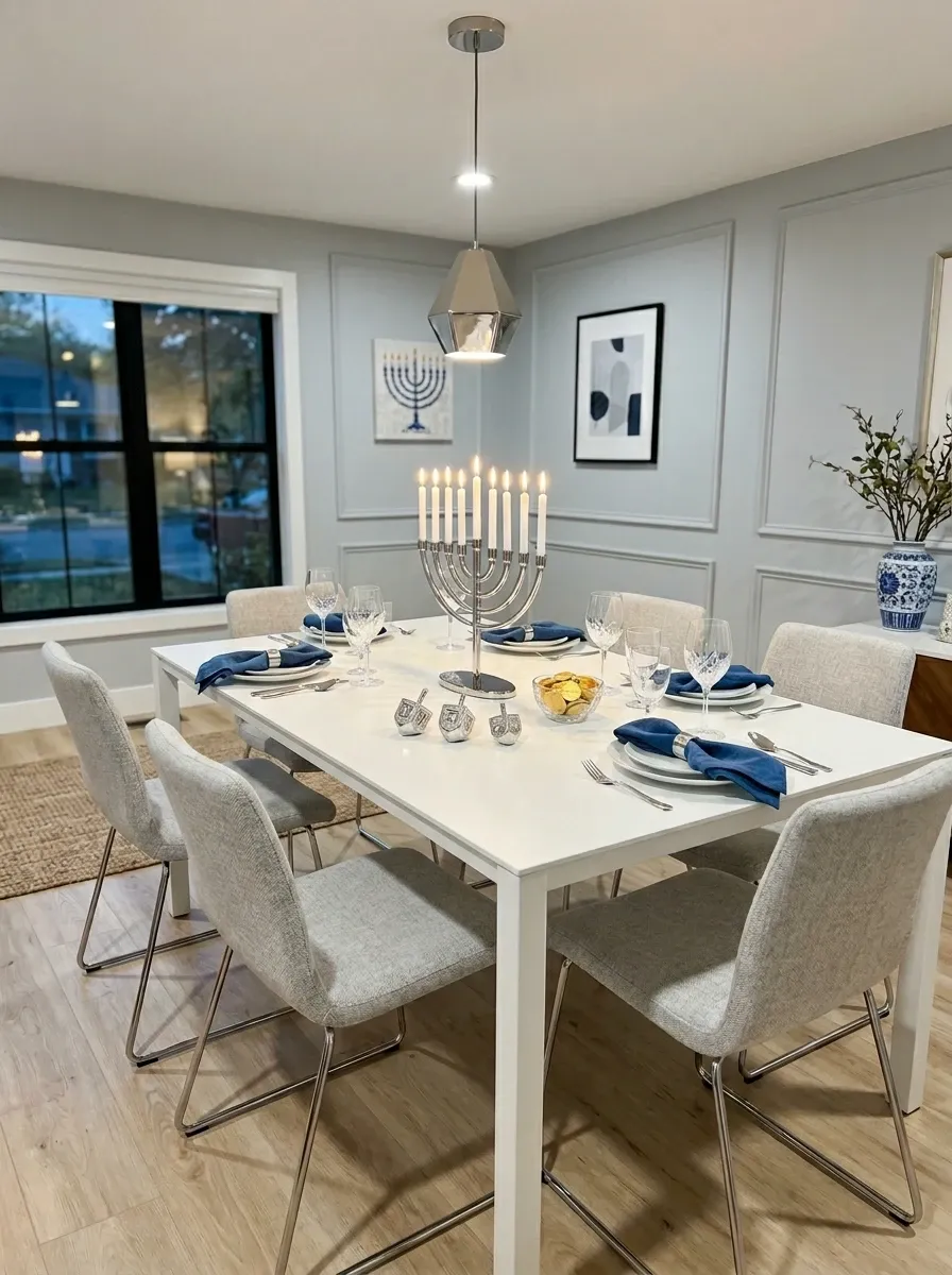 Modern Hanukkah Dining Room