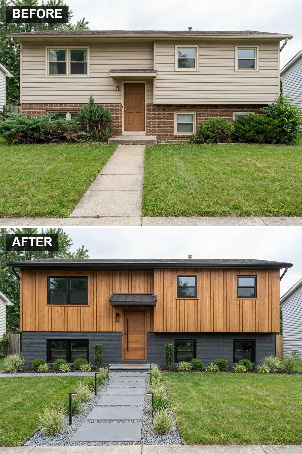 Warm Wood & Cool Contrast