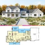 4 Bed Modern Farmhouse Plan: Layout & Facade Analysis